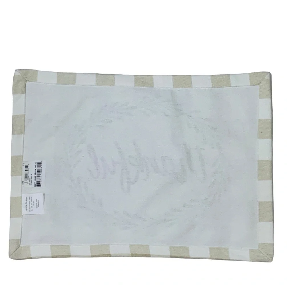 Nantucket Placemats Buffalo Check Quality Cotton Shabby Chic Plaid Neutral Beige